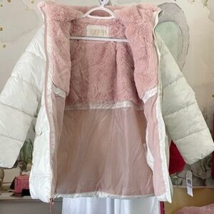Kids Michael Kors Pink and White Puffer Jacket